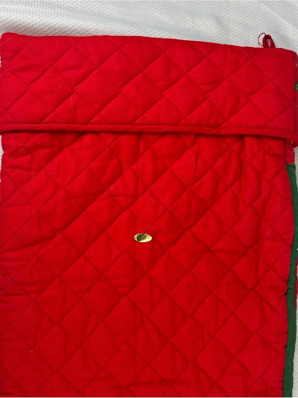 Vintage Jumbo Quilted Christmas Stocking Santa Presents 34